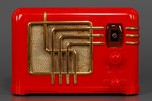 Striking Fada 254RG &rsquo;Coloradio&rsquo; Radio in Chinese Red Plaskon with Gold Trim